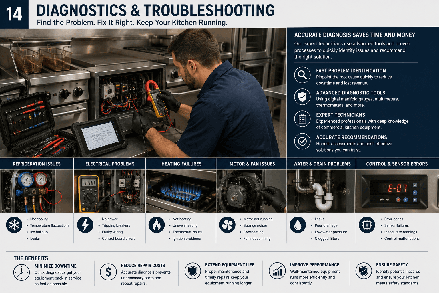 Diagnostics - Technician testing with multimeter