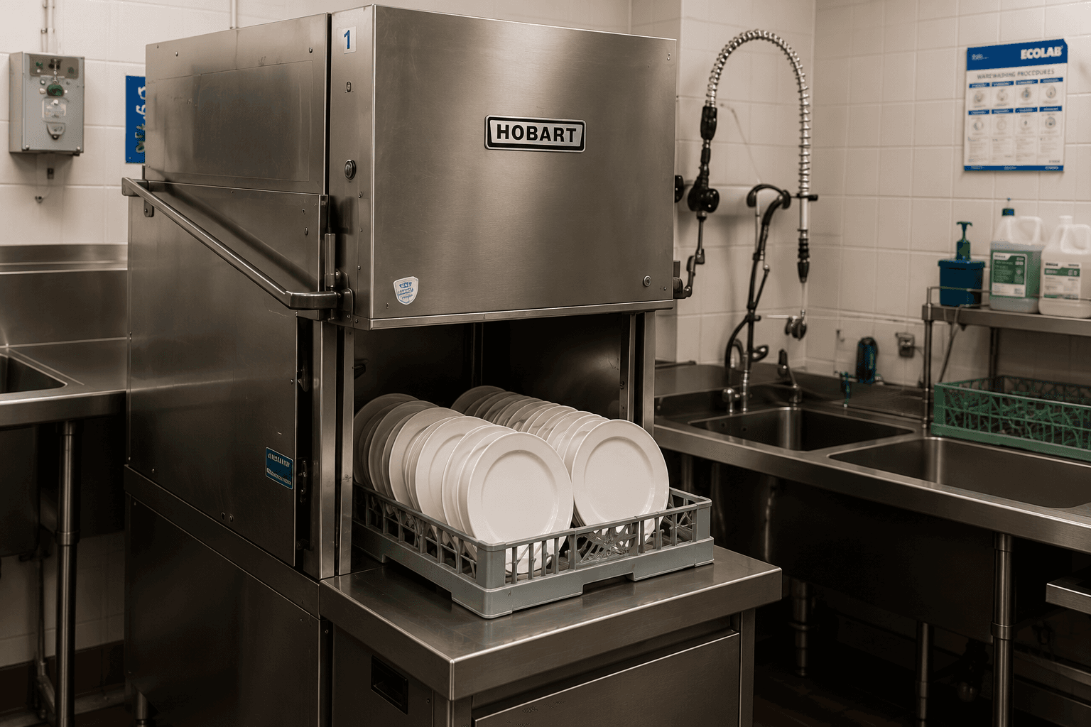 Commercial Dishwashers - Conveyor dishwasher, door dishwasher